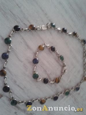 conjunto collar y pulsera plata mejicana